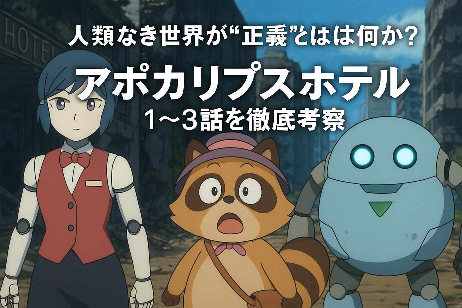 【ネタバレ感想】『アポカリプスホテル』1〜3話を徹底考察 ロボットたちが問いかける“正義”と共存の行方