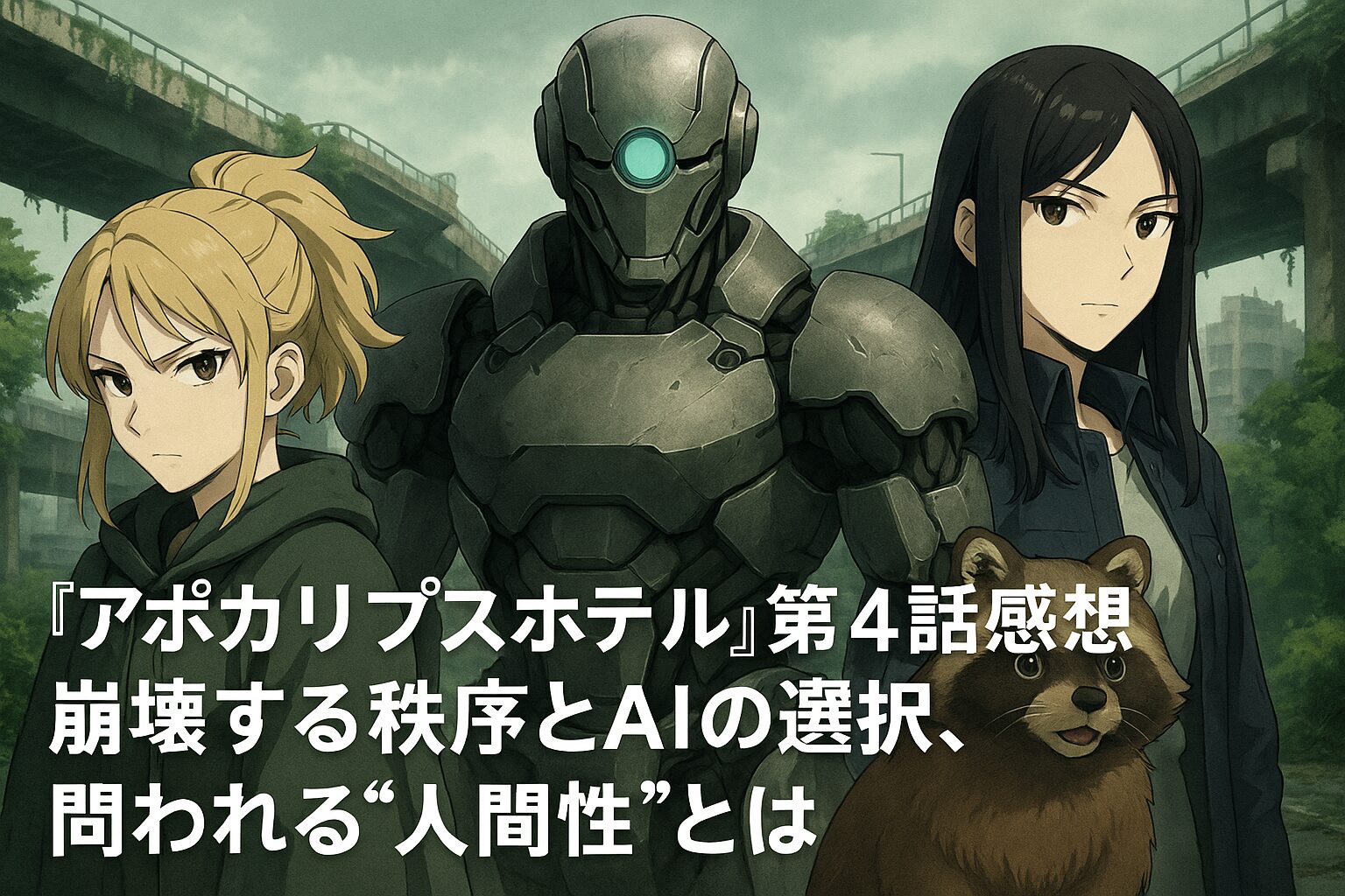 『アポカリプスホテル』第4話感想 命の重みと向き合うポン子の成長と、AIヤチヨの決断